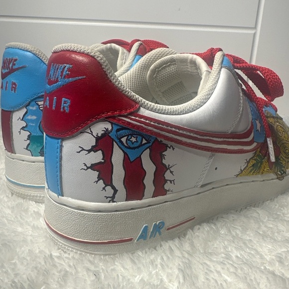 Nike Custom Air Force 1 '07  Puerto Rico Shoes - Picture 5 of 9